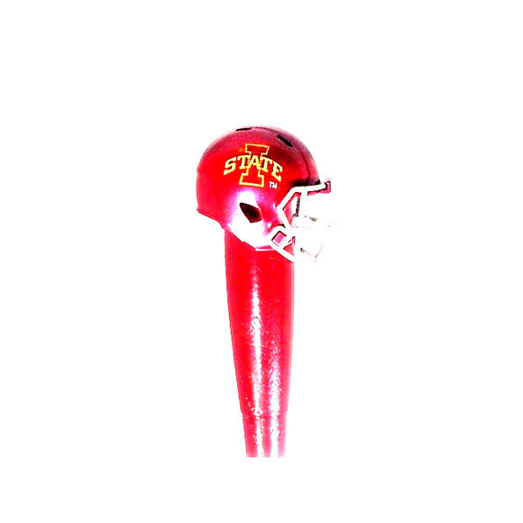 NCAA Iowa State Cyclones Tap Handle NCAA Football Beer Keg Red Wood Kegerator - Picture 2 of 3